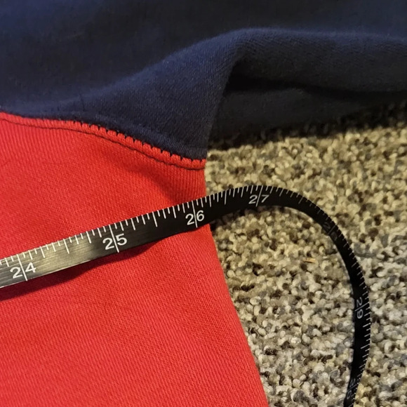 NIKE full zip hooded sweatshirt, logo front & back red white navy mens XLG 90s - Picture 10 of 11